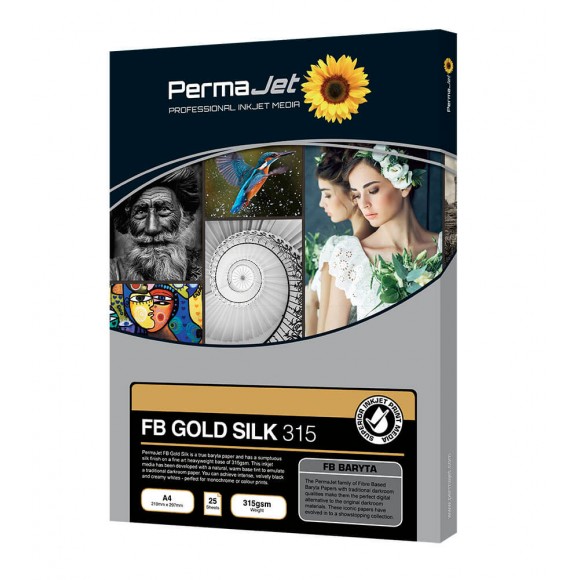 PermaJet Fibre Base (FB) Gold Silk 315gsm A4 Inkjet Paper 25 Sheets PJ22713