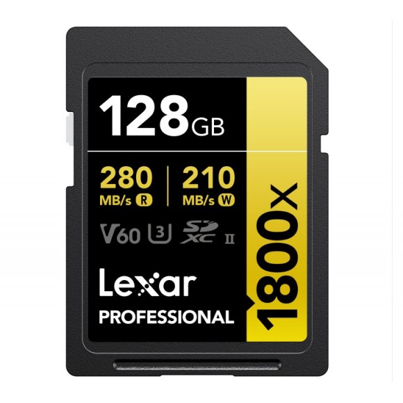 Lexar Professional 128GB 1800x SDXC™ UHS-II Card GOLD Series