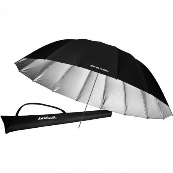 Westcott 7 Foot Parabolic Umbrella (Silver) with Carry Case WES4633