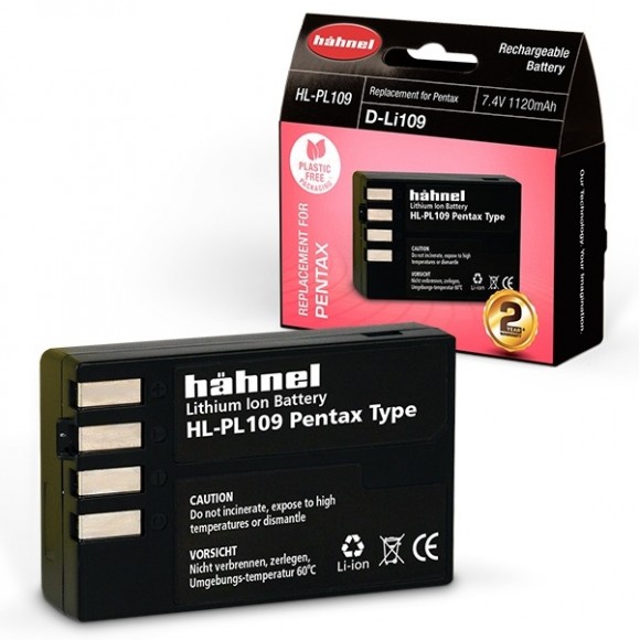 Hahnel Rechargeable Li-Ion Battery (D-Li109) for Pentax/Ricoh HL-PL109