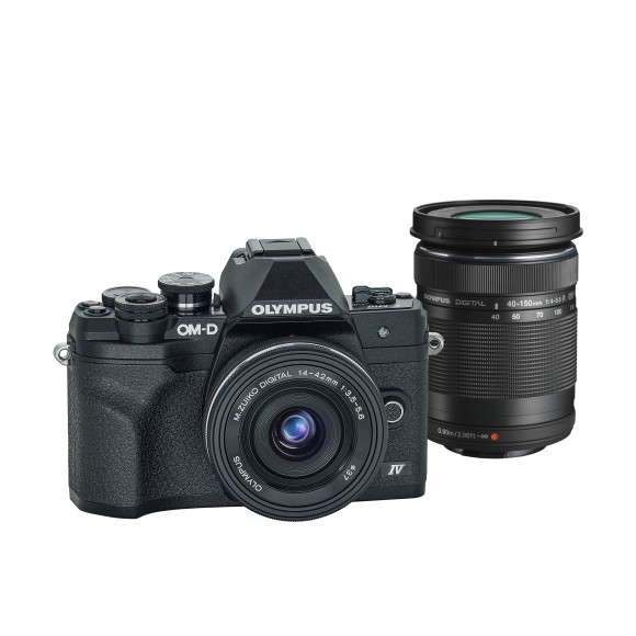 OM System E-M10 Mark IV Twin Zoom Kit with 14-42mm 40-150mm Lenses - Black