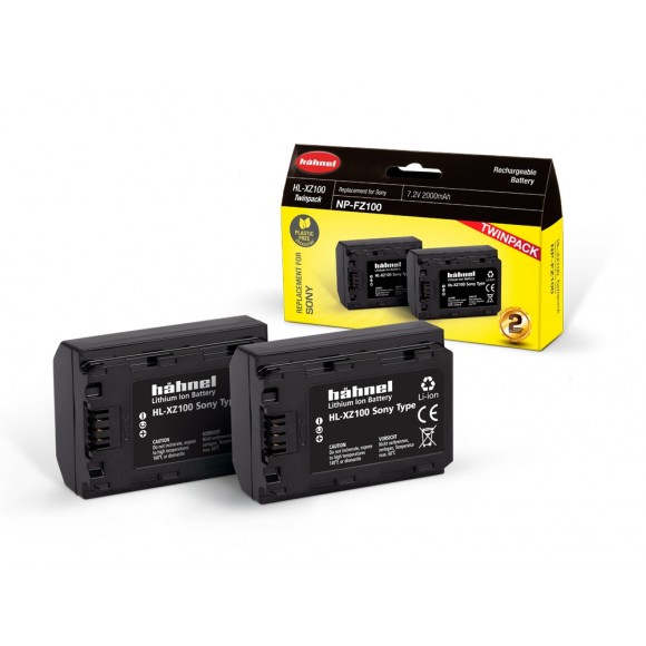 Hahnel TWIN PACK HL-XZ100 Sony FZ-100 Battery