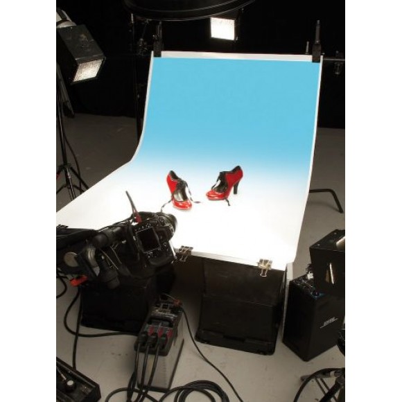 Colorama Colorgrad Background PVC 110x170cm White/Aqua