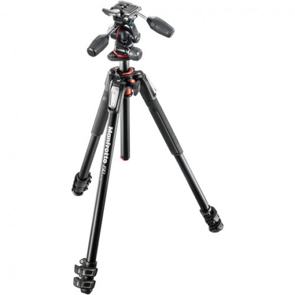Manfrotto 190 Aluminum Tripod Kit with 3-Way Pan/Tilt Head MN-MK190XPRO3-3W Manfrotto 190 Aluminum Tripod Kit with 3-Way Pan/Tilt Head MN-MK190XPRO3-3W