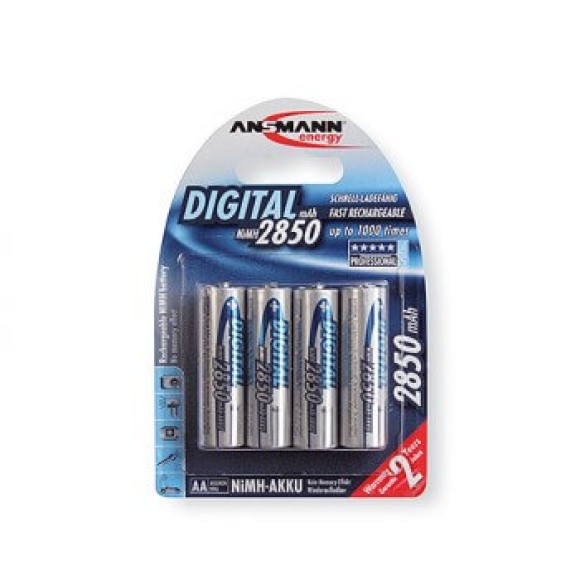 Ansmann AA 2850mAh Ni-Mh Batteries (4)