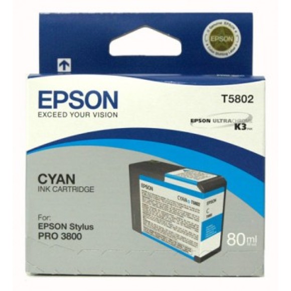 Epson Cyan Ink for 3800 & 3880 Printers 80ml T5802