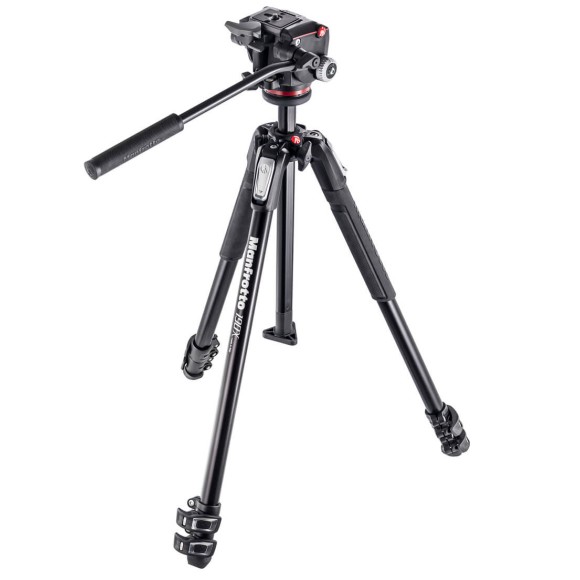 Manfrotto 190X 3 section Aluminium Tripod with Fluid 2 Way Video Head MHXPRO-2W